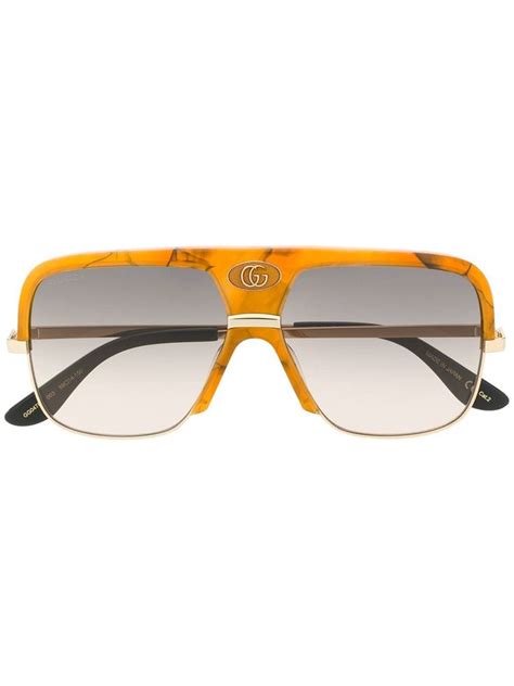 gucci aviator sunglasses orange lens|Gucci sunglasses aviator discount.